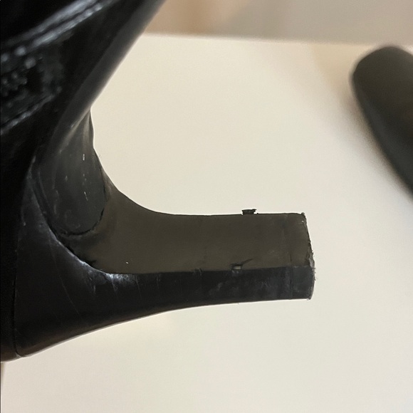 Nine West Women’s Leather Black Heeled Square Toe Boots Size 7.5 - Picture 8 of 10